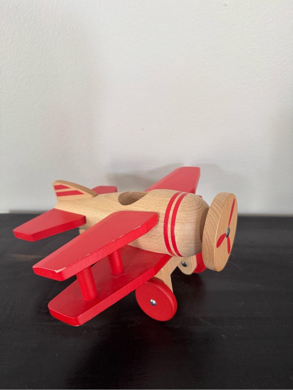 Wooden Red Biplane Toy - Classic Kids Toy Hearth & Hand Magnolia - Picture 4 of 6